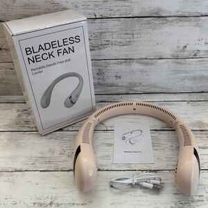 NEW MSEVC Pink Portable Foldable Bladeless Neck Fan